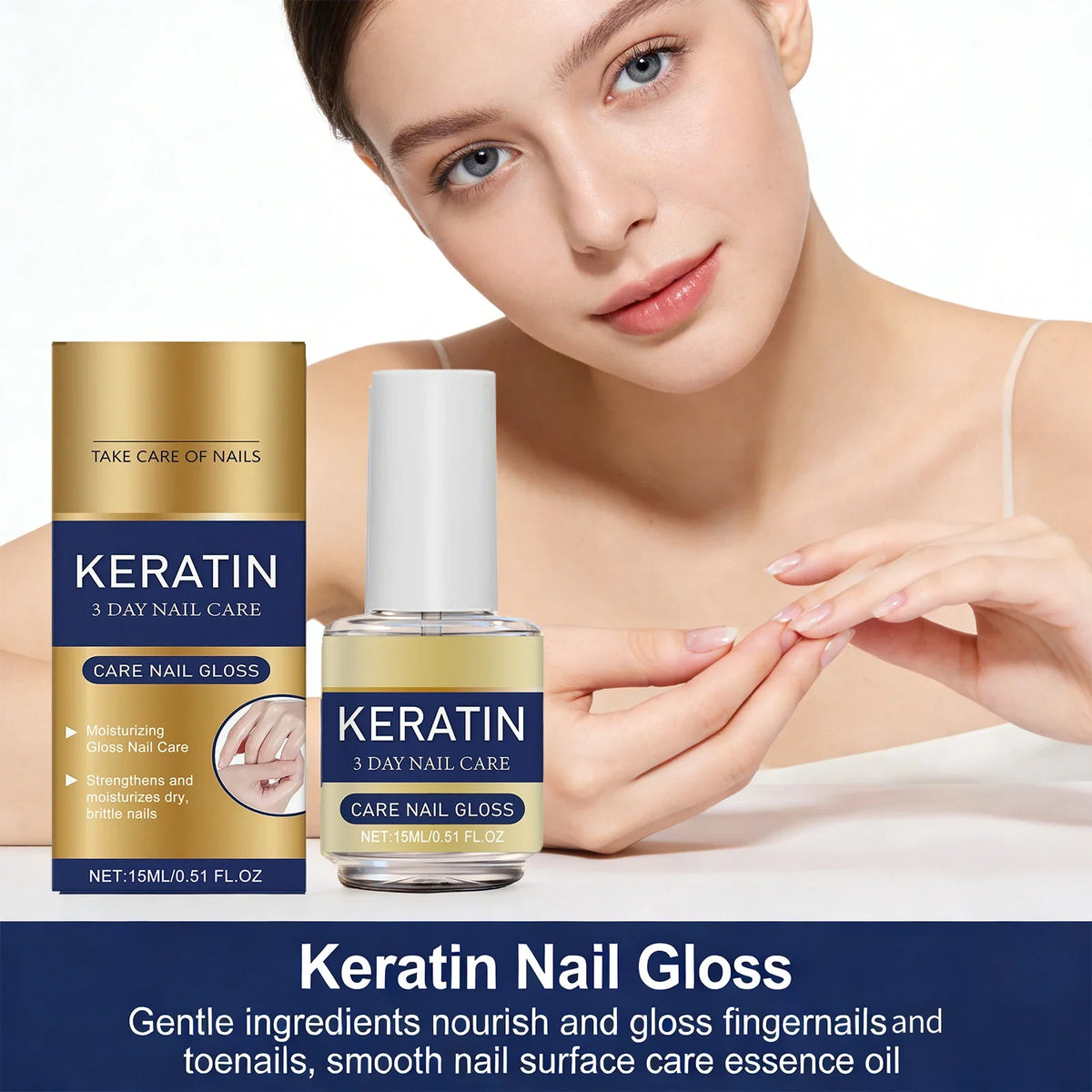 Keratin Nail Gloss 3 Day Care Repair Strengthen Improve Yellowing