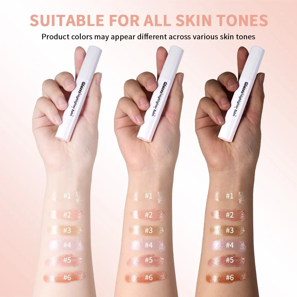 Glassy Highlighter Balm Stick – Buildable Glow for Face & Body