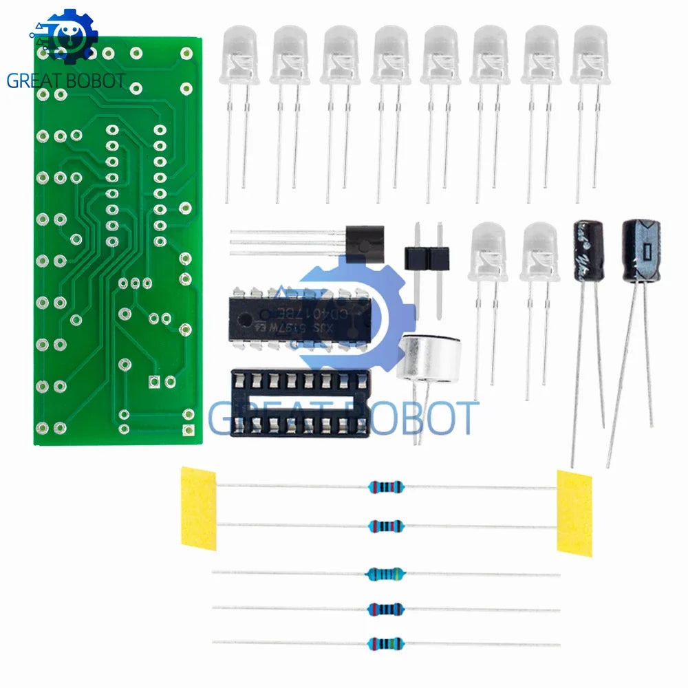 Voice-Activated LED Water Light Kit – CD4017 DIY Electronics