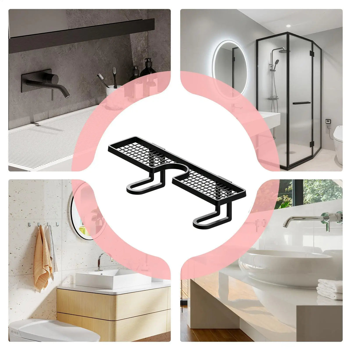 Over-Sink Shelf 50cm U-Shape No-Drill Bathroom Organizer