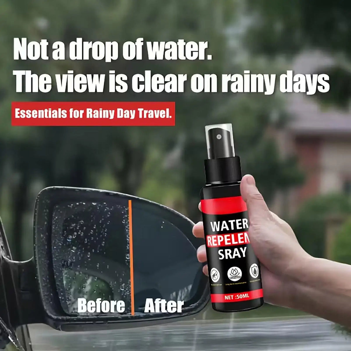 Car Hydrophobic Windshield Spray 50ml – Nano Rain Repellent