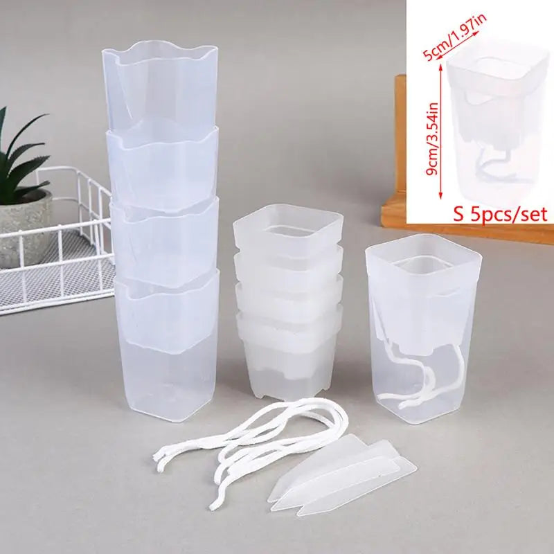 Clear Self Watering Plant Pot Plants Double-layer Flower Pots Planter