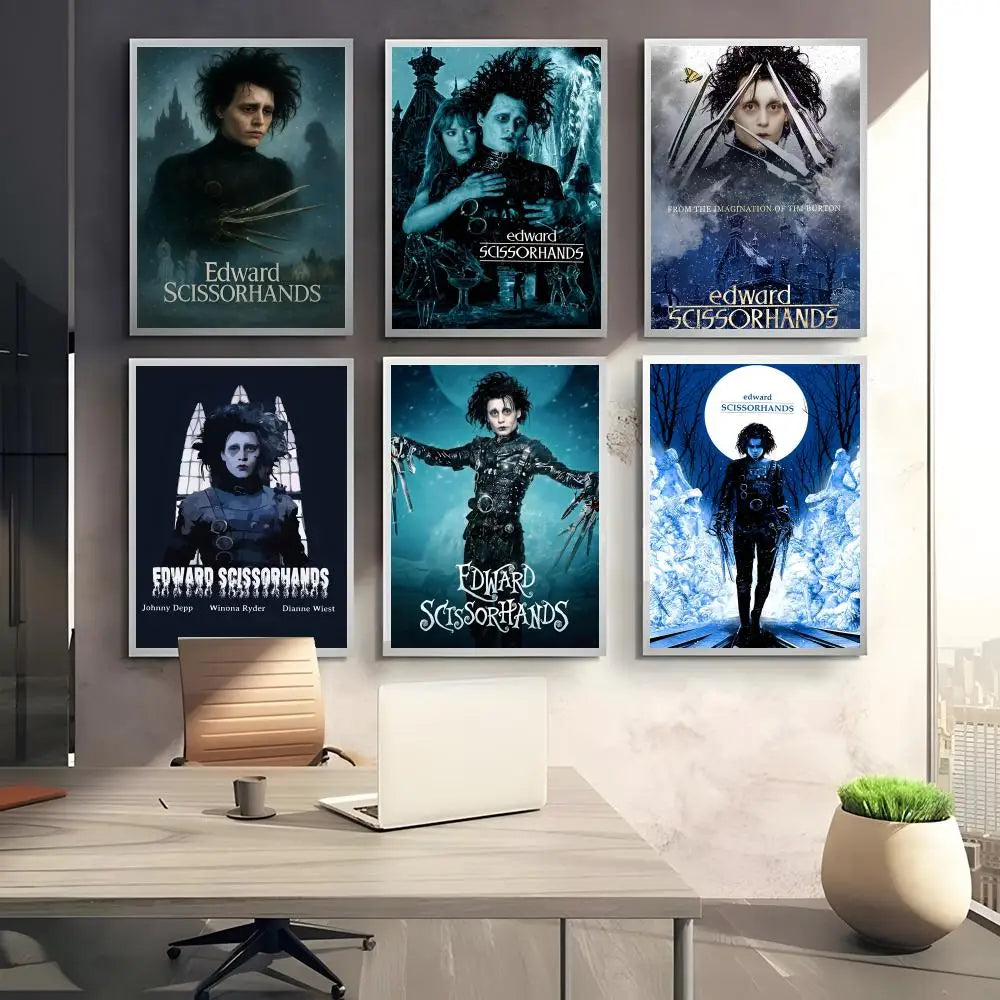 Edward Scissorhands Movie Poster Self-Adhesive Wall Art Sticker