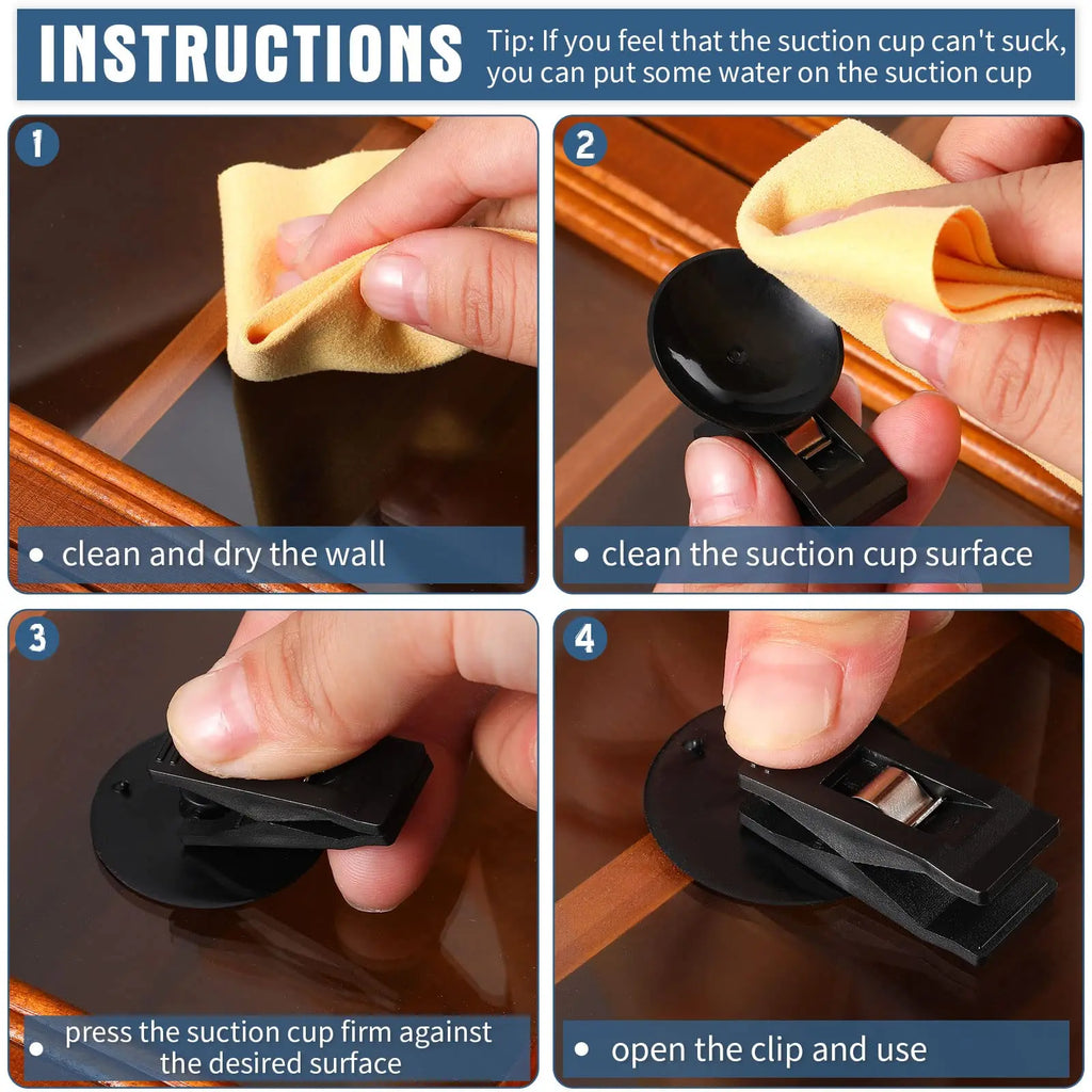 Car Window Suction Cup Clip Holder – 2pcs Multipurpose Mount