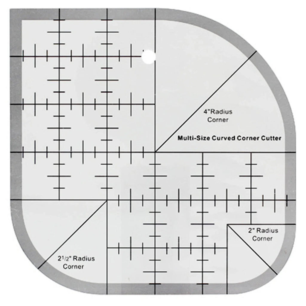 Acrylic Non-Slip Curved Corner Cutter Ruler | Quilting Template