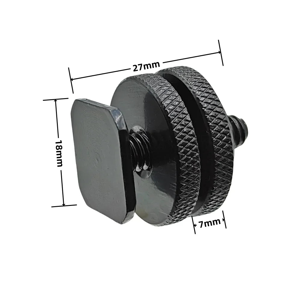 Dual Nut 1/4" Cold Shoe Hot Shoe Mount Adapter | Camera Bracket