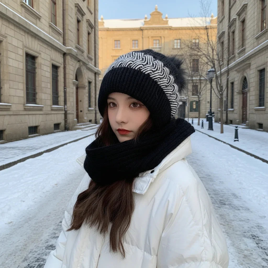 Women's Winter Knitted Hat | Thickened Earflap Cycling Cap