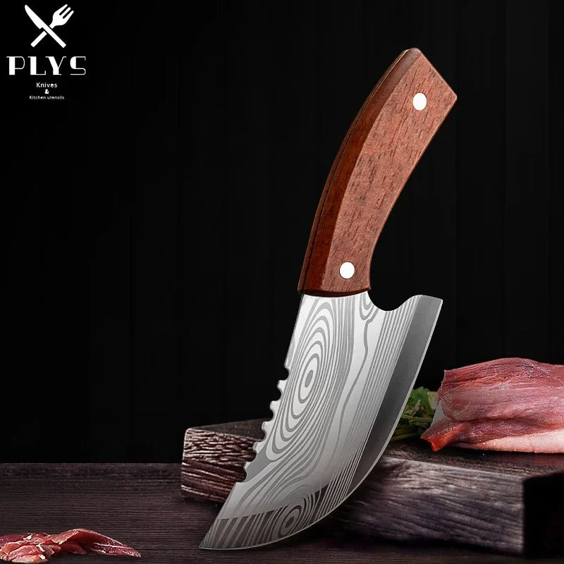 Damascus Pattern Stainless Steel Boning & Meat Cleaver Knife