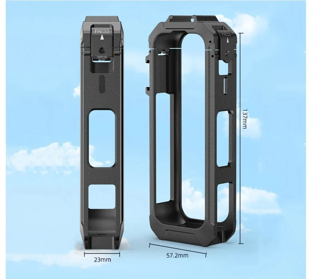 PC Cage Frame for Insta360 X5 | Cold Shoe Quick Release