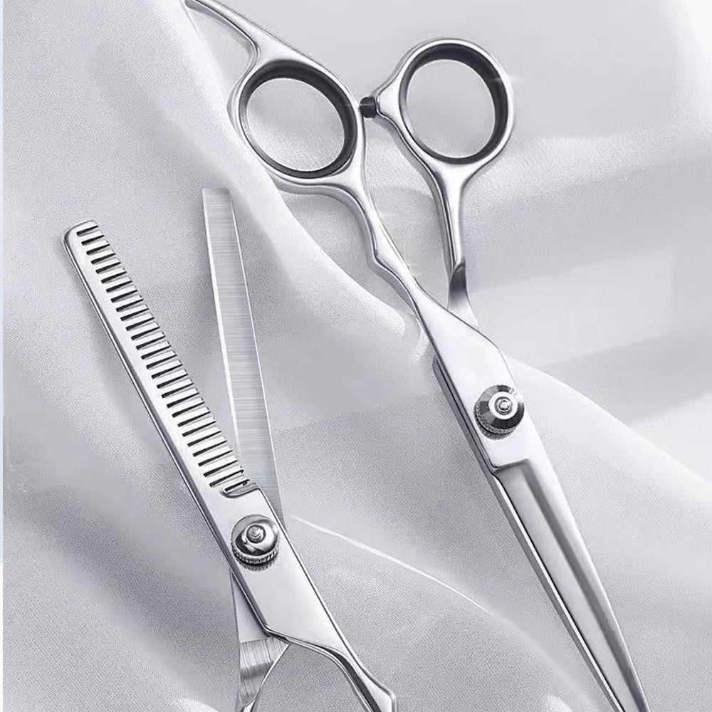 Professional Barber Scissors & Thinning Shears Kit | Stainless Steel