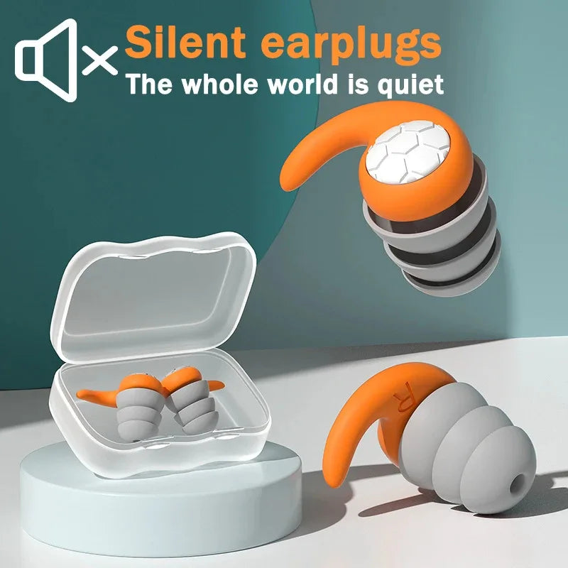 Silicone Noise Reducing Earplugs – Sleep, Swim & Work