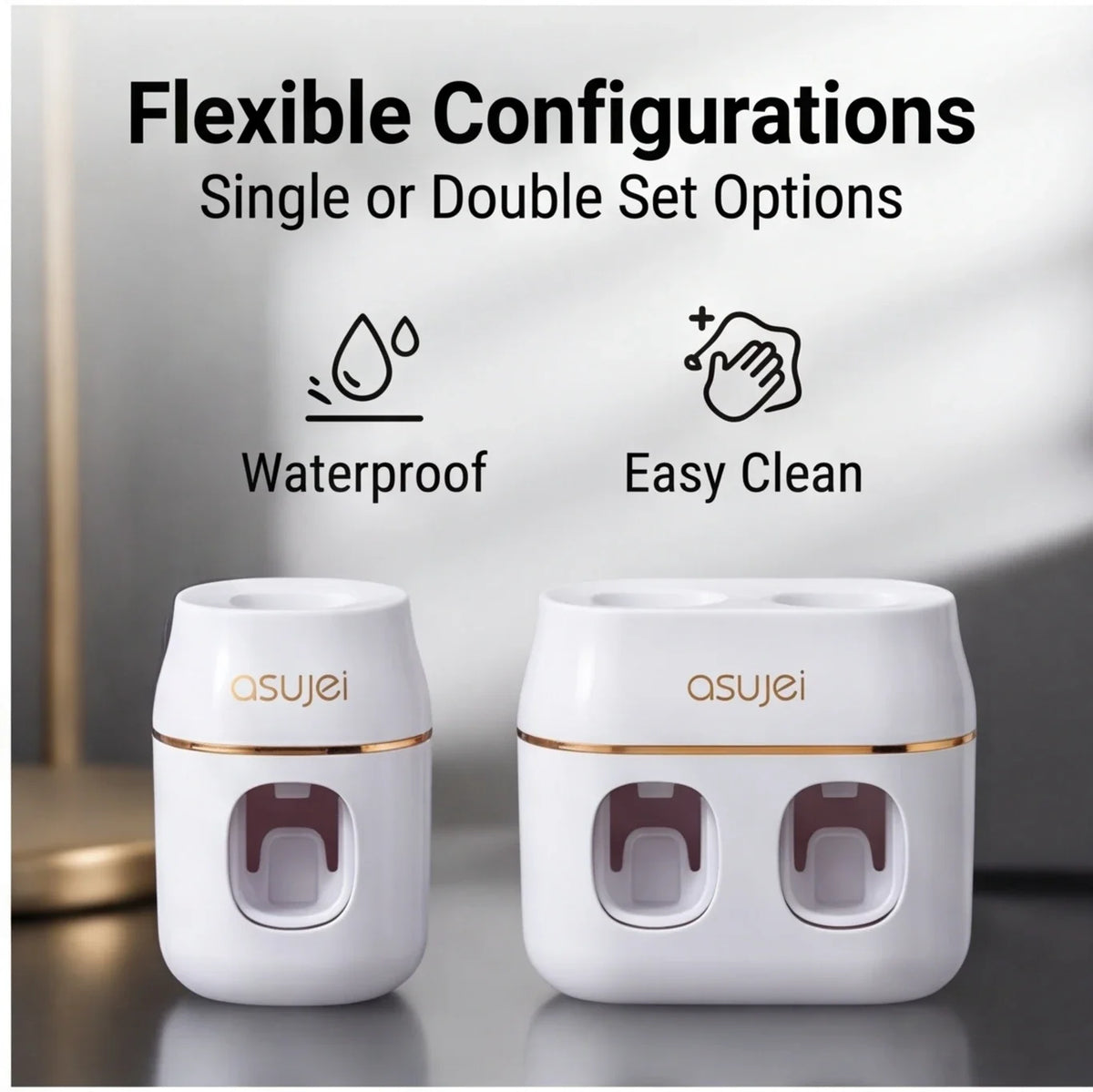 Wall-Mounted Automatic Toothpaste Dispenser & Storage Rack