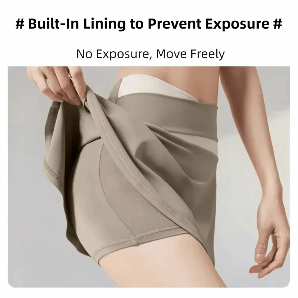 Women's Tennis Skirt with Built-In Shorts | Stretchy Golf Skirt