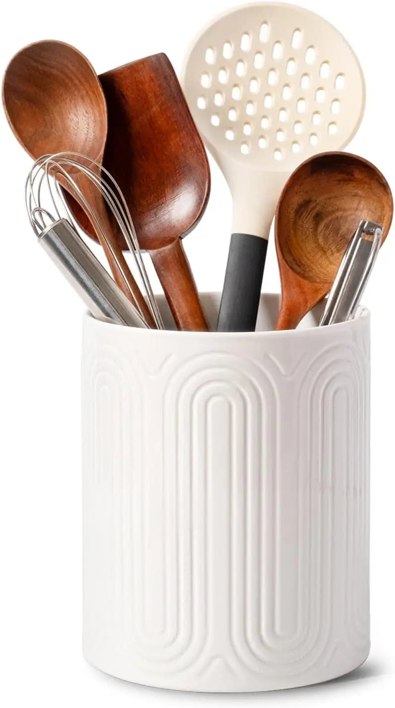 Ceramic Arch Utensil Holder – Farmhouse Kitchen Organizer