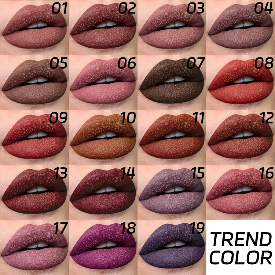 MCD Dark Brown Matte Velvet Liquid Lipstick – Waterproof Lip Gloss