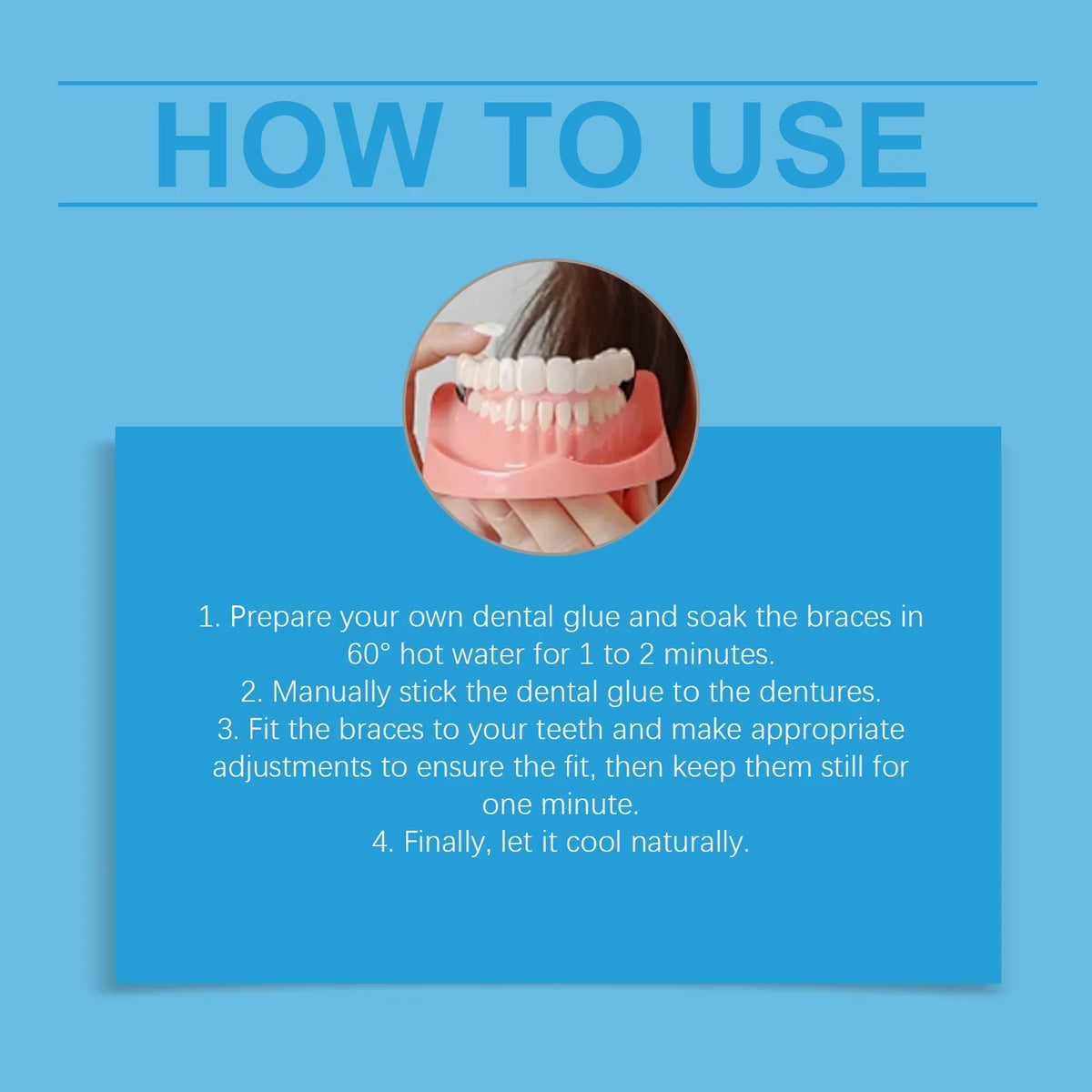 Silicone Moldable Denture Set – Upper & Lower False Teeth