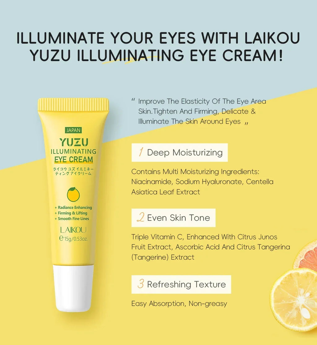 LAIKOU Yuzu Eye Cream – Dark Circles & Wrinkles 15g
