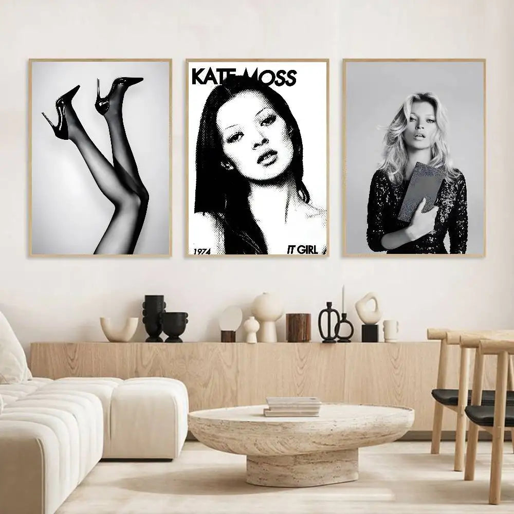 Kate Moss Fashion Art Poster – Self-Adhesive Waterproof Wall Decor