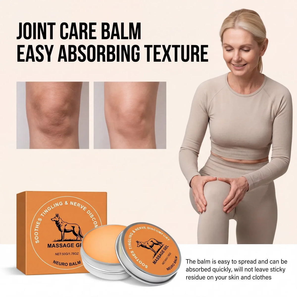 Body Moisturizing Balm – Non-Greasy Quick-Absorb Cream 50g