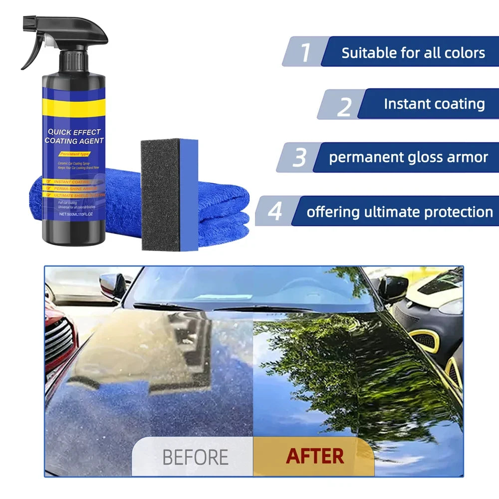 Car Coating Spray Quick Effect Agent Coat Wax Scratch Oil Film