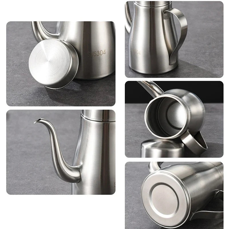 304 Stainless Steel Oil Dispenser Bottle – Large Kitchen Oil Pot