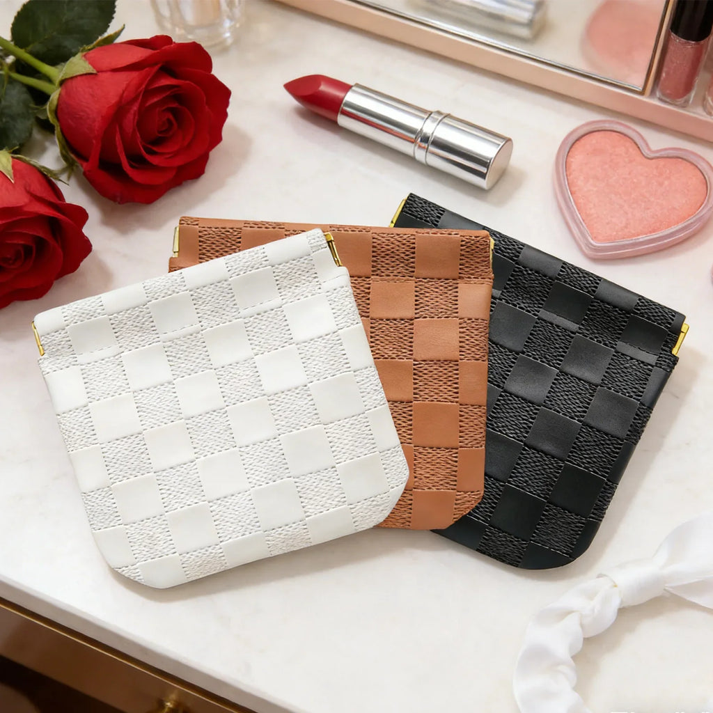 Small Auto-Closure Makeup Bag – Travel Cosmetic & Jewelry Pouch
