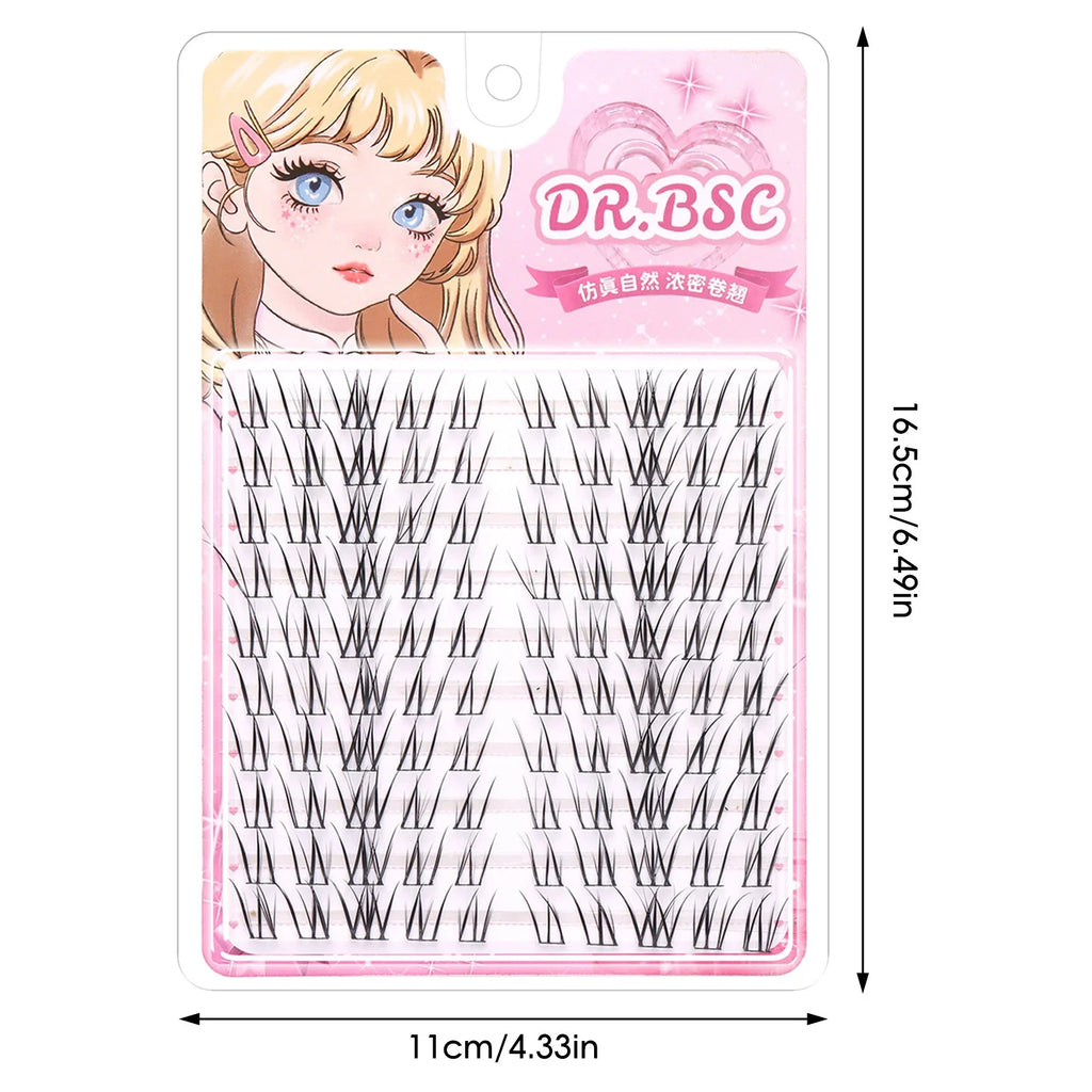 Korean Style Cluster False Lashes 7-12mm C Curl | Fluffy Lash Kit