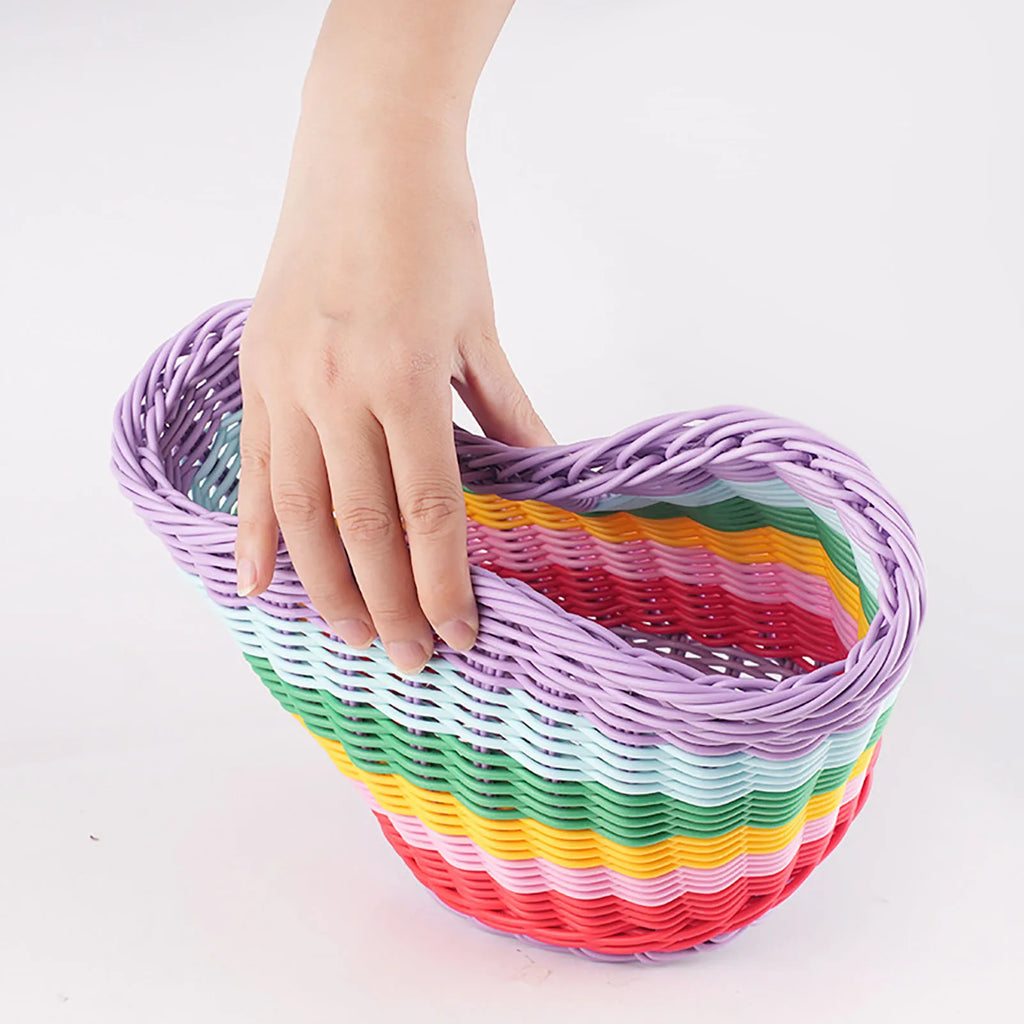 Kids Rainbow Front Handlebar Bike Basket – Vintage Woven Style