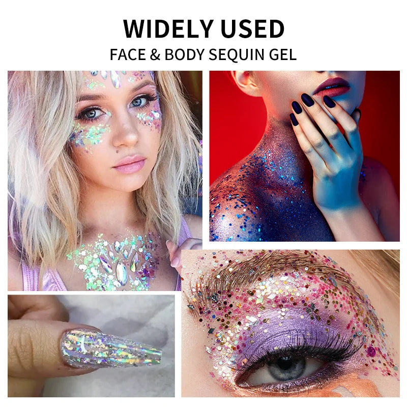 Party Sequin Glitter Gel – Waterproof & Sweat-Proof Body Glitter