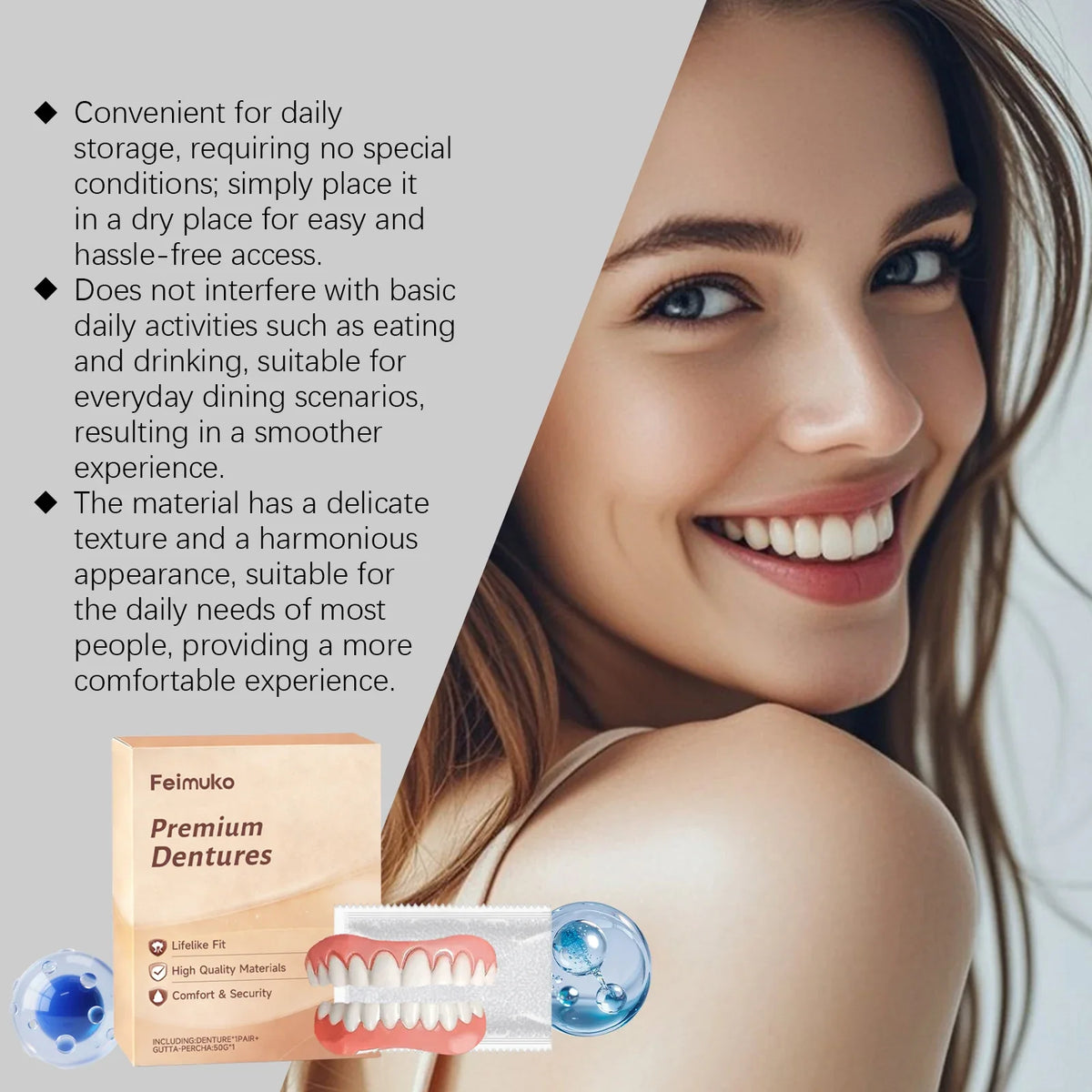 Temporary Soft Denture Set – Silicone Upper & Lower Veneers