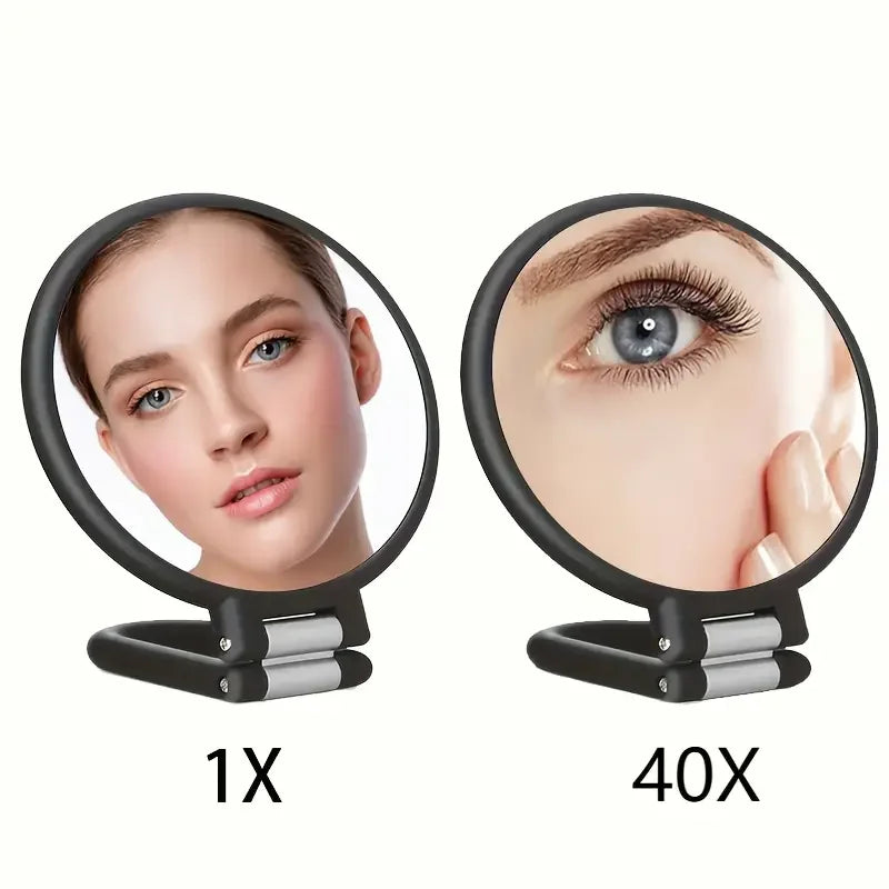 40X Magnifying Dual-Sided Makeup Mirror with Stand & Travel Case