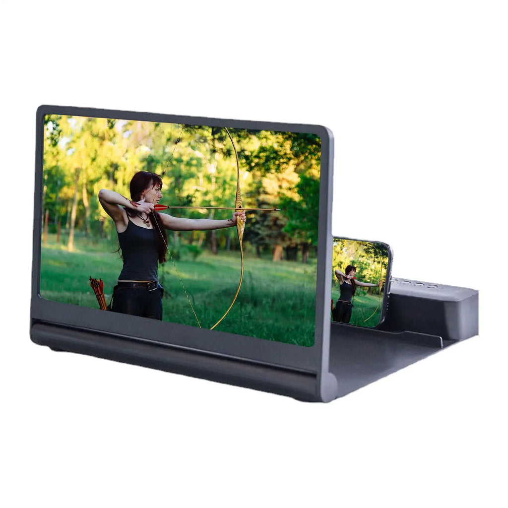 12" HD Phone Screen Amplifier – Foldable + Bluetooth Speakers