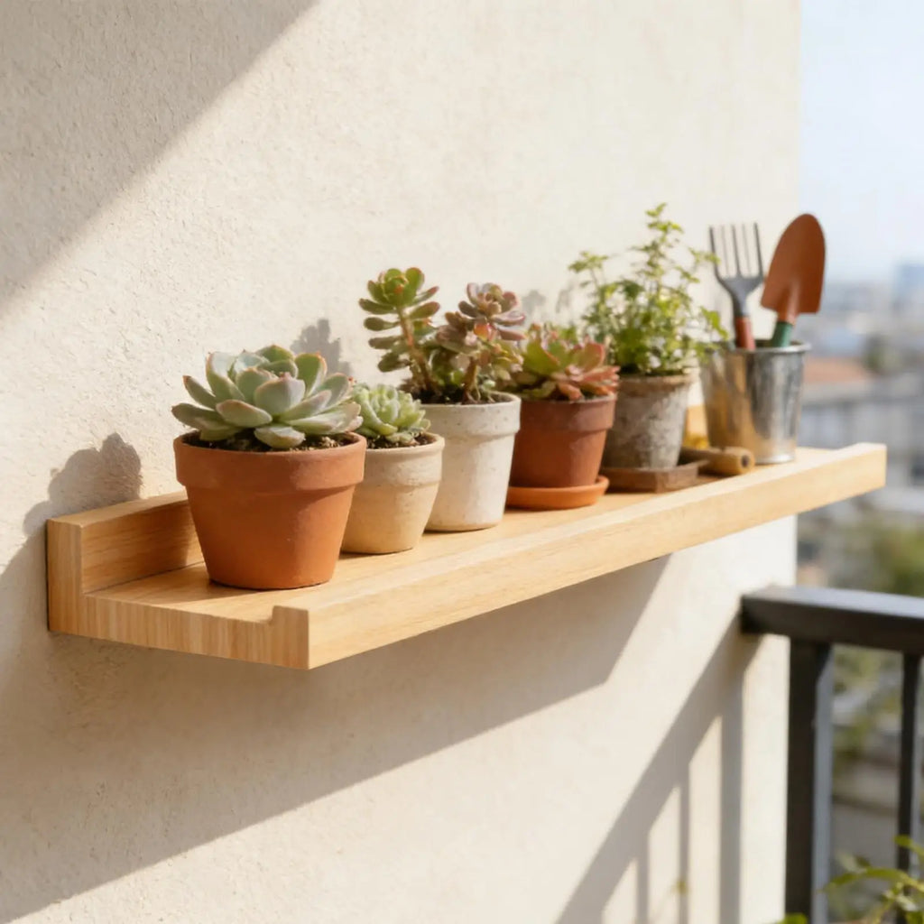 Farmhouse Floating Wood Wall Shelf | Plants, Books & Décor