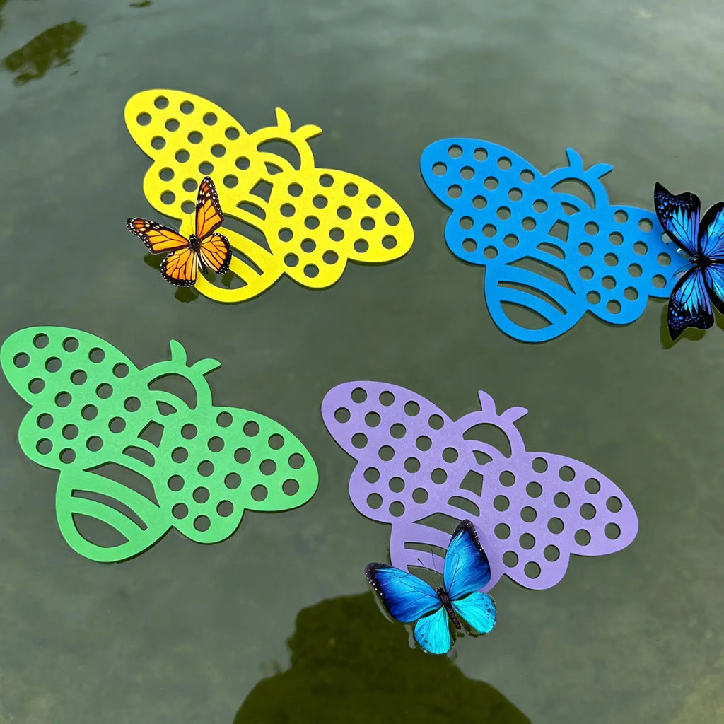 4-Pack Floating Bee Island Waterer – Anti-Drowning Drinking Tray