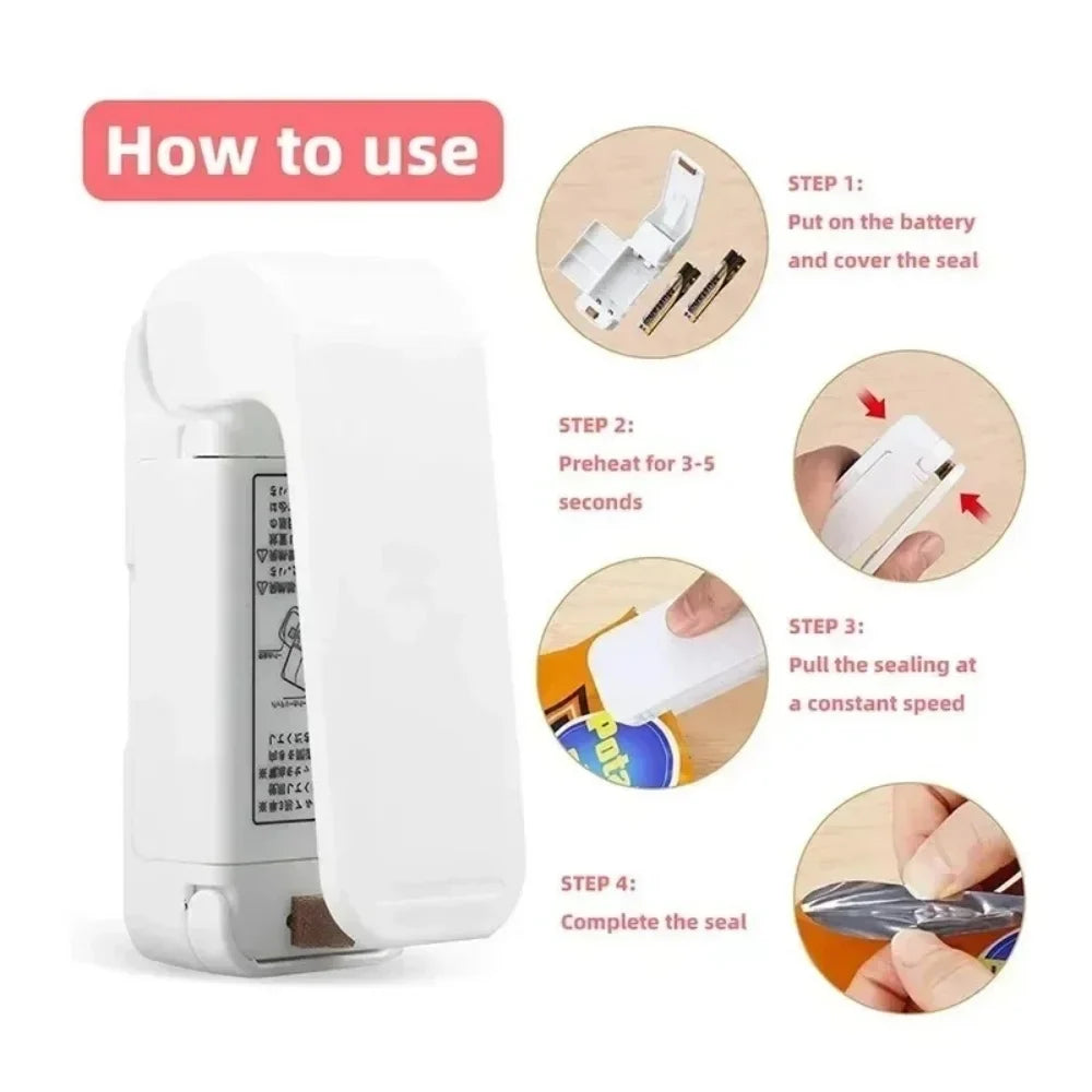 Snack Sealer Mini Heat Bag Sealing Machine Package Portable Kitchen