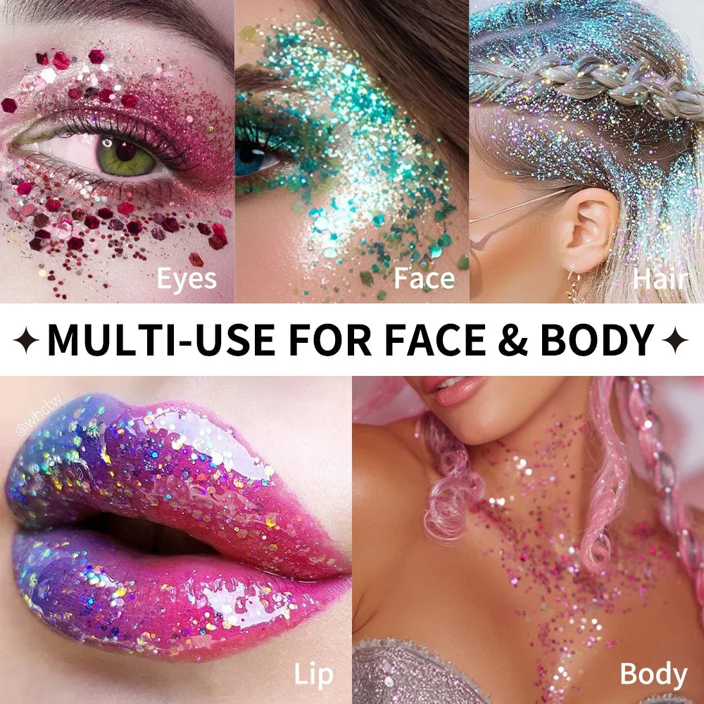Glitter Gel Stick Highlighter – Pearl Sequin Face & Body Shimmer
