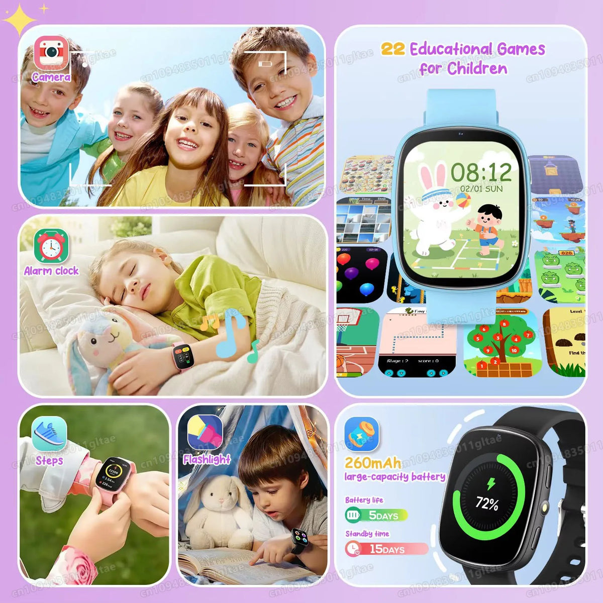 2026 Kids Games Smartwatch 1 83''HD Screen Camera 22 Interesting
