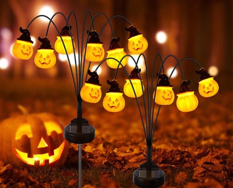 LED Pumpkin Light Solar Energy Outdoor Eyeball Halloween Lighting