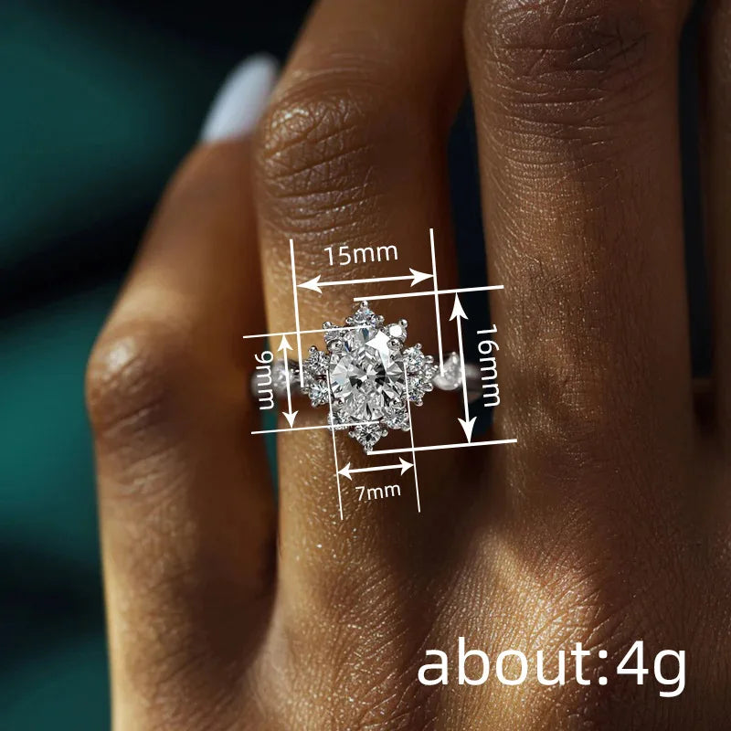 Huitan Dazzling CZ Ring for Women – Trendy Engagement Band