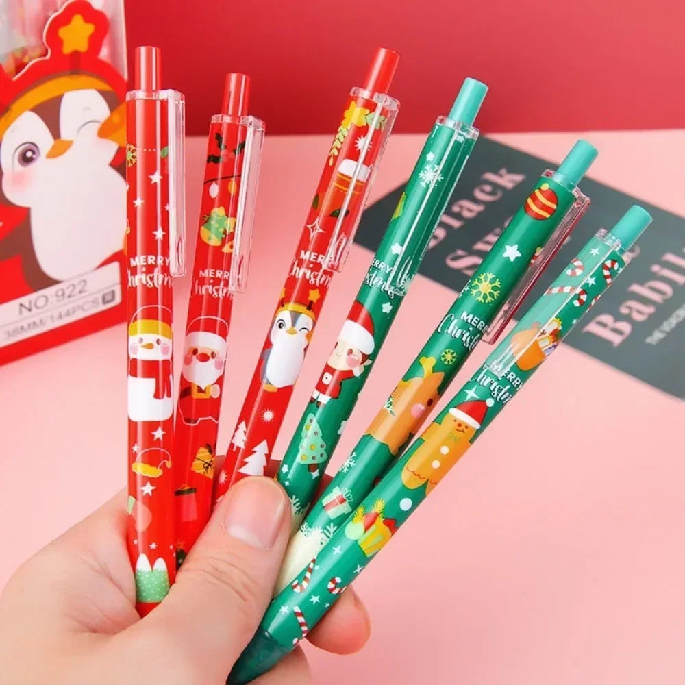 10-Pack Christmas Cartoon Gel Pens 0.5mm Black Ink | Press Pens