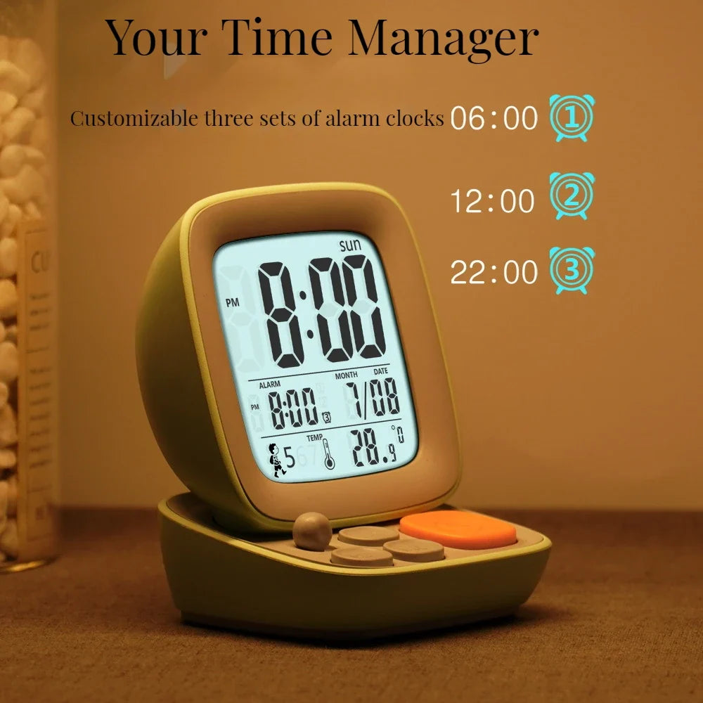 Kids Digital Alarm Clock – USB Charging & Night Light