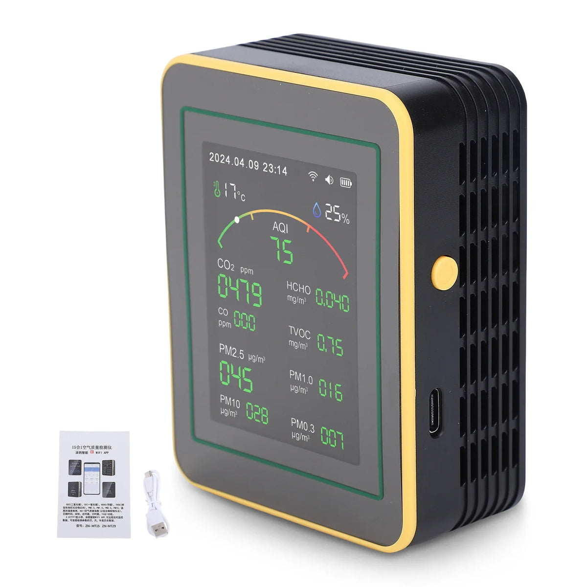 Air Monitor 15-in-1 Wifi Detector LCD Screen Fit Tuya Smart Detects