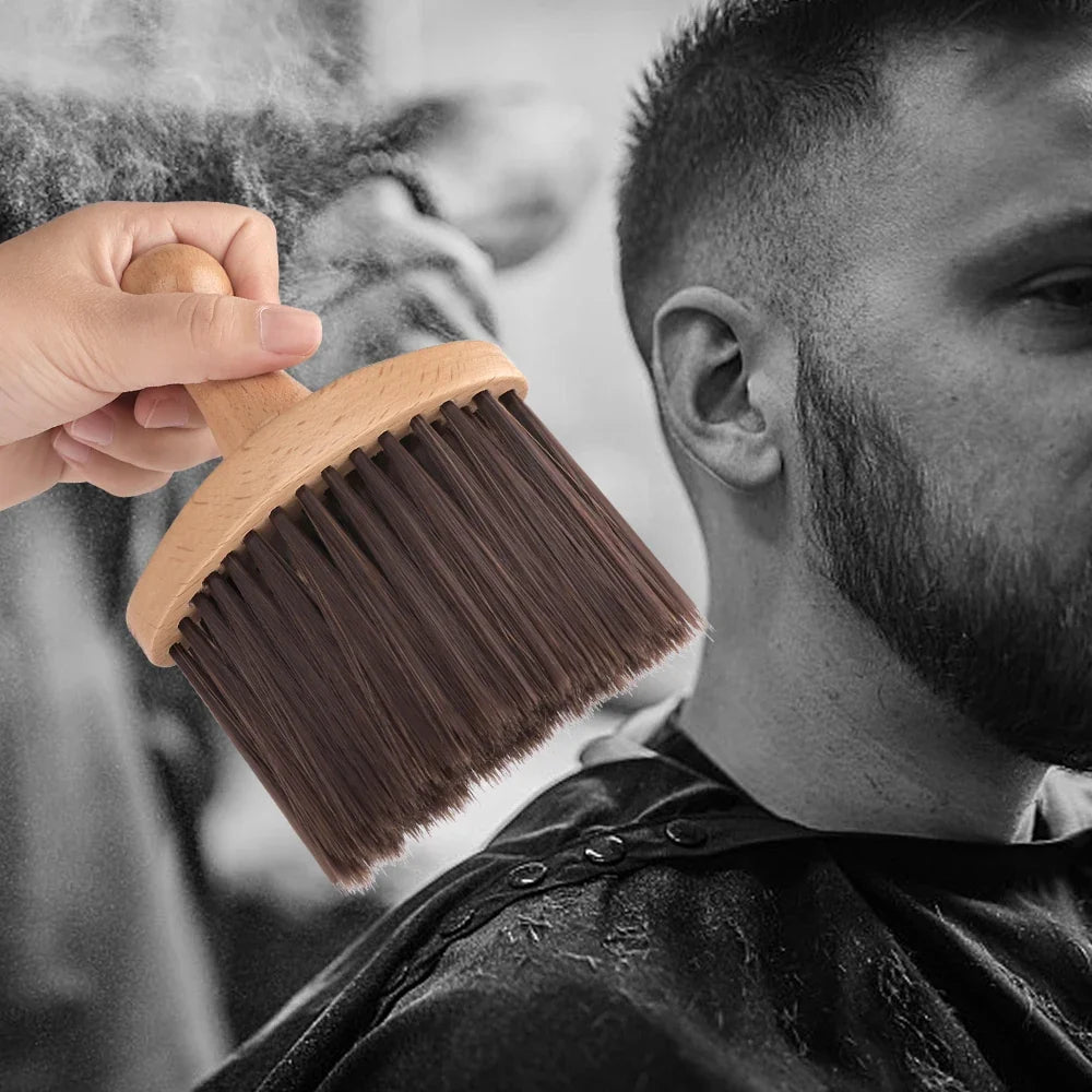 Professional Salon Neck & Face Hair Sweep Brush – Long Handle