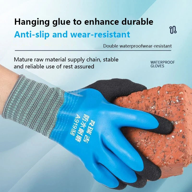 1Pair Winter Waterproof Work Safety Thermal Gloves Anti-slip Grip