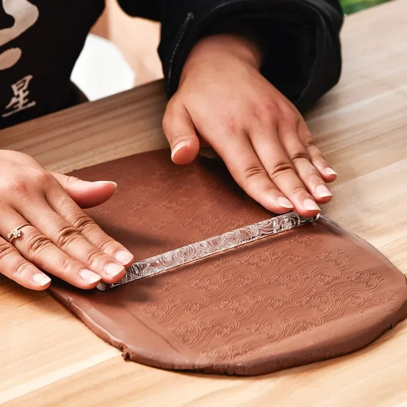 Floral Acrylic Texture Roller | Clay & Pottery Embossing Tool