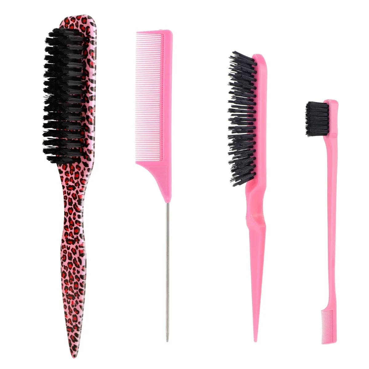 4pc Nylon Bristle Edge Hair Brush Set – Slick Back Styling