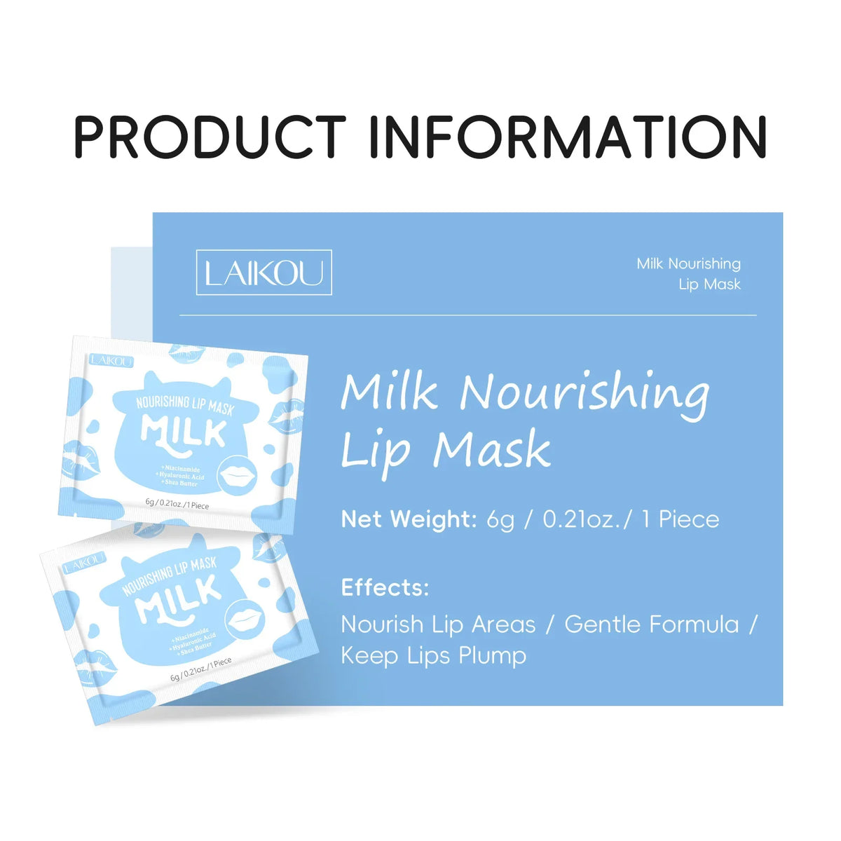 LAIKOU Milk Collagen Lip Mask – Hydrating & Line Repair