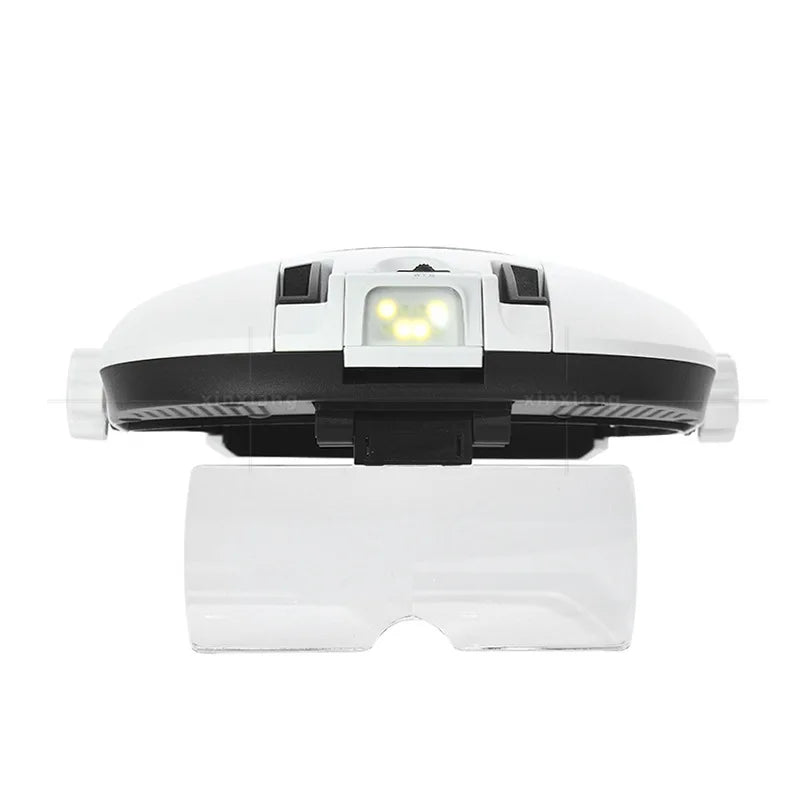 Rechargeable Head-Worn Magnifier 1X–3.5X | 8 LED Lights