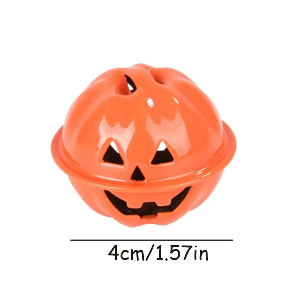 5-Pack Halloween Pumpkin Jingle Bells | 4cm Metal Jack-O-Lantern