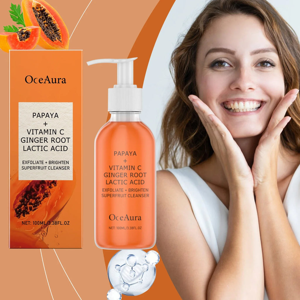OceAura Papaya Exfoliating Facial Cleanser 100ml | Brighten Skin